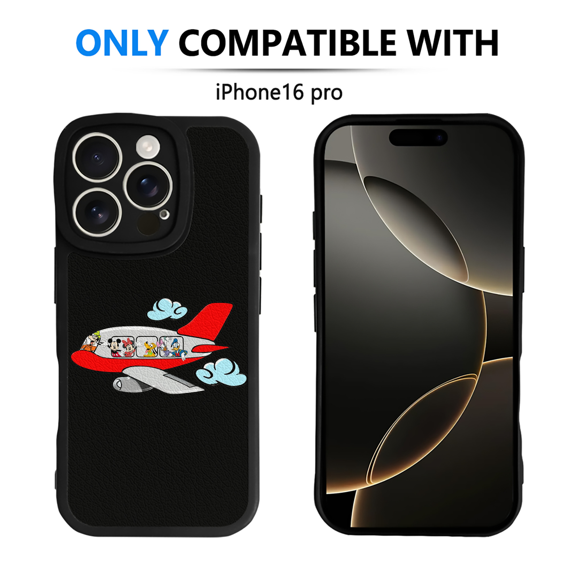 （画像用） ミッキーマウス Mickey Mouse 【iPhone 16シリーズ対応】シリコンスマホケース（レザー調） 材質：シリコン
